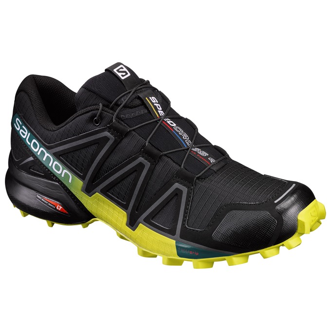 Salomon SPEEDCROSS 4 Zapatillas Trail Running Hombre - Negras / Amarillo - Colombia (31254-XGIA)